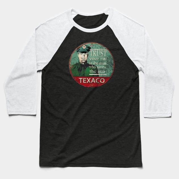Texaco 1 Baseball T-Shirt by Midcenturydave